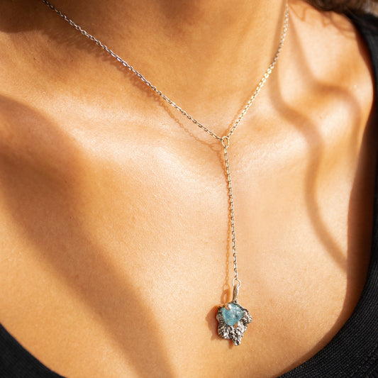 Leaf Aquamarine Necklace