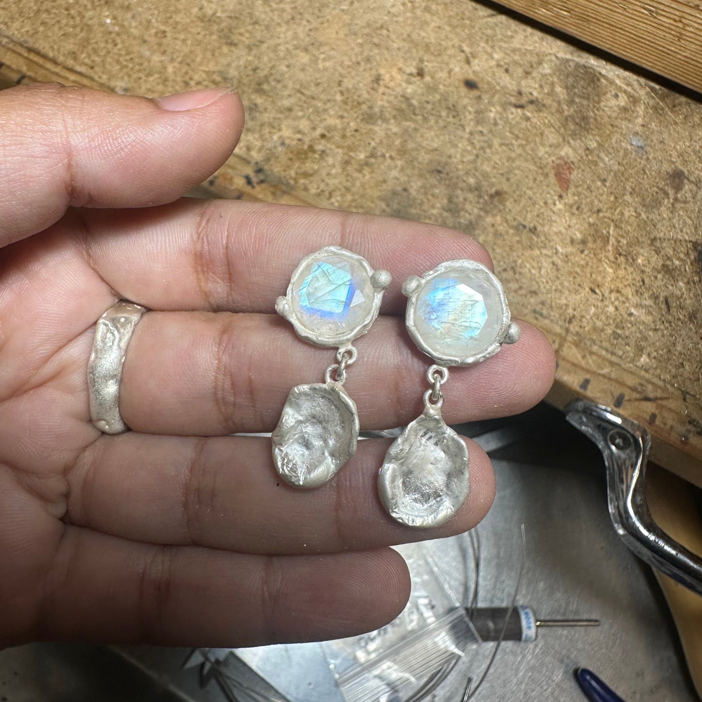 Moonstone Water Drop Earrings