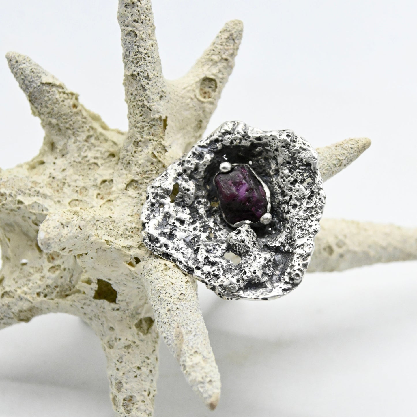 Tourmaline Coral Ring