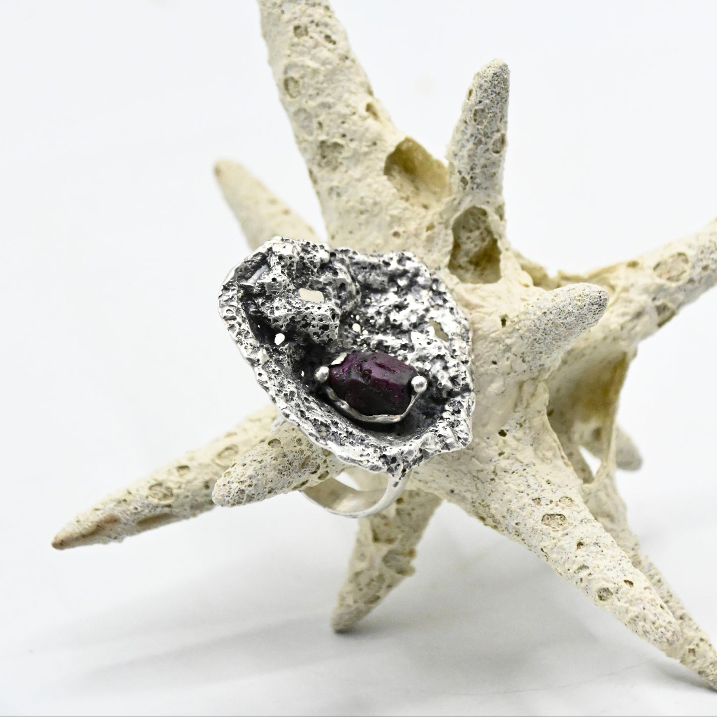 Tourmaline Coral Ring