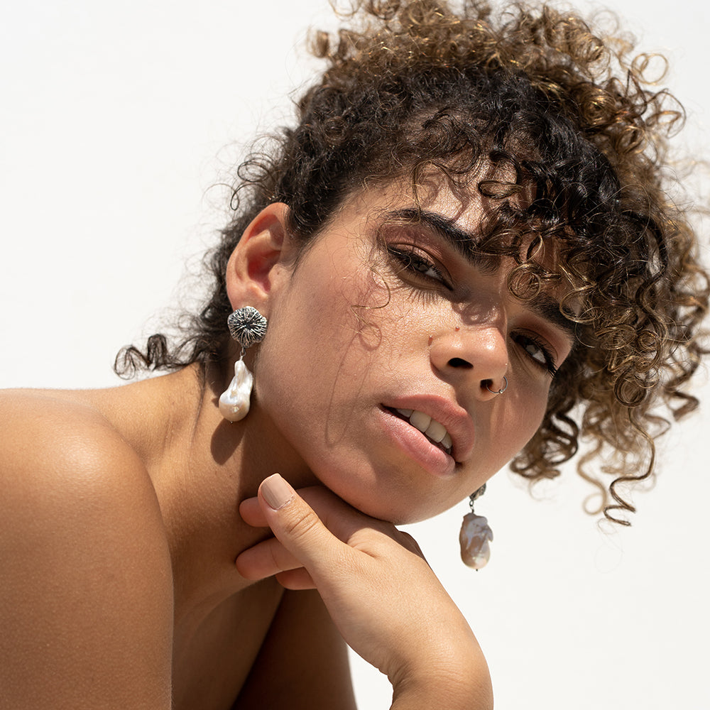 Star Coral | Baroque Pearl Earrings