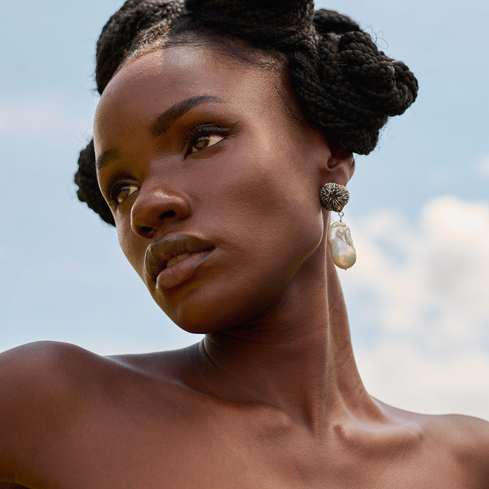 Star Coral | Baroque Pearl Earrings